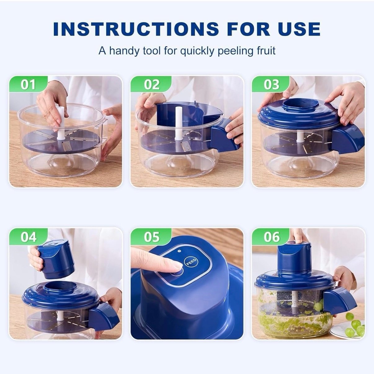 Fruit & Vegetable Peeler Machine | 5-Blade Precision Peeling | Rechargeable Cordless Stainless Steel Kitchen Tool - Image 5