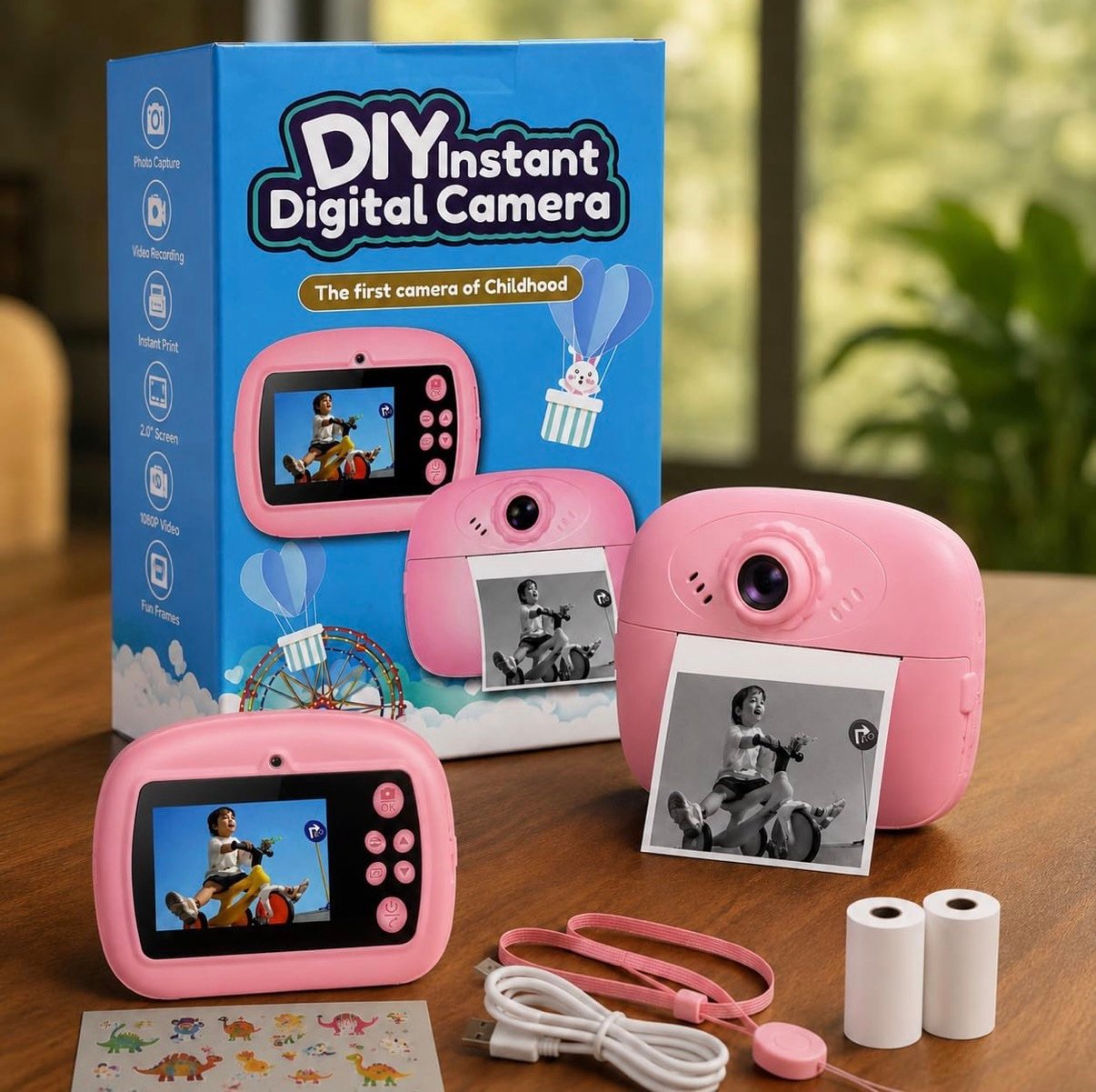 DIY Instant Print Mini Camera | Photo, Video, Games, Music & More | 2.4” HD Screen - Image 3