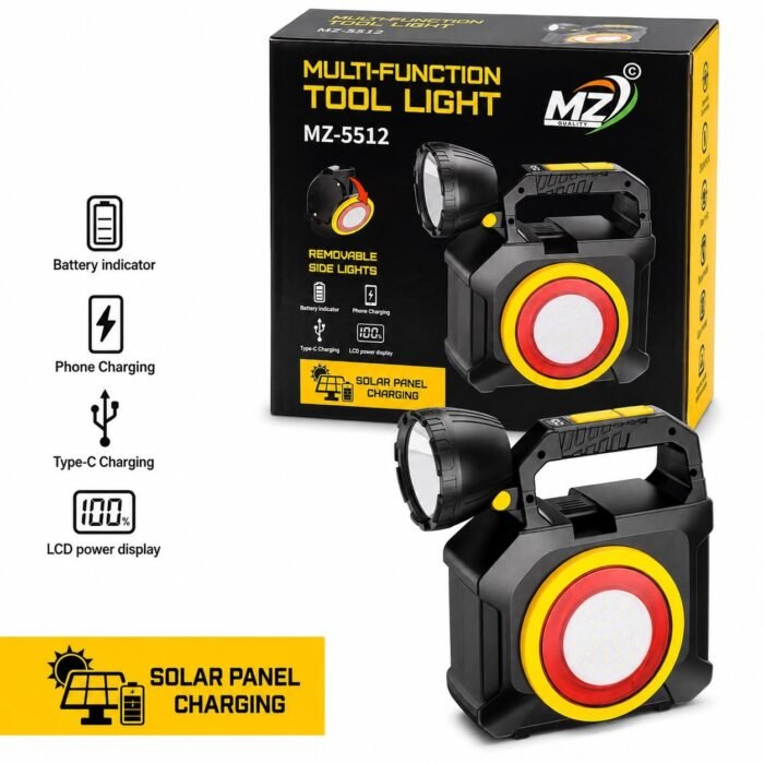 MZ Multifunctional 4-in-1 Tool Kit With Light | Solar Powered | Inbuild Power Bank