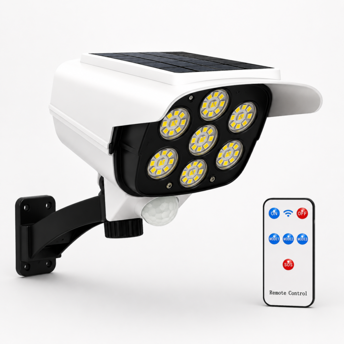 Solar Light  | 77 Led | Motion Sensor Security Camera Shaped Outdoor Wall Lamp