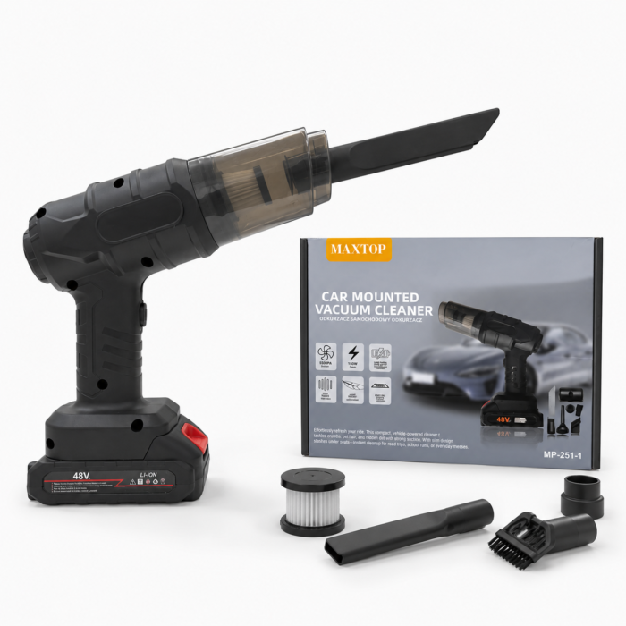 Maxtop - Portable Vacuum Cleaner with Blower | Rechargeable | Multiple Cleaning Heads